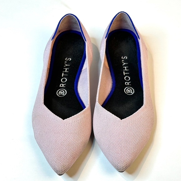 ROTHY's The Point - Light Pink w Blue accent - recycled washable material 9.5 - Picture 4 of 13